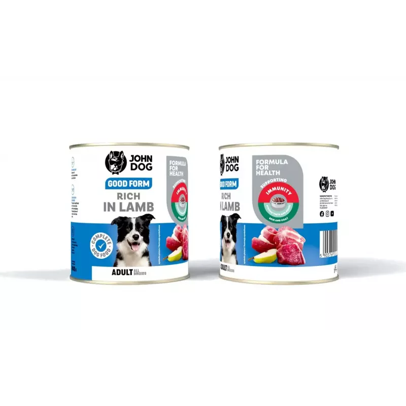 John Dog Good Form Adult Lamb Hundefutter, 800 g