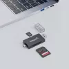 Manhattan USB-A / USB-C Kombi-Multi-Kartenleser/-schreiber, 5 Gbit/s (USB 3.2 Gen1 alias USB 3.0), Stecker auf microSD- und SD/MMC-Slots, Mini-Format, SuperSpeed USB, Windows oder Mac, Schwarz/Transparent, drei Jahre Garantie
