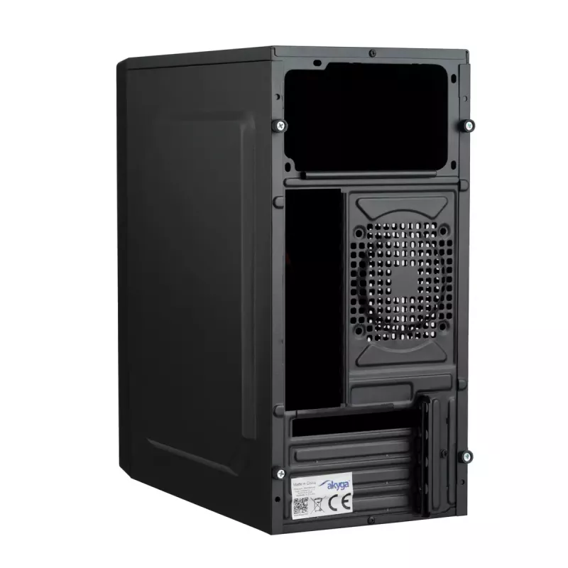 PC-Gehäuse Akyga AK35BK Micro Tower, Micro-ATX/Flex-ATX/Mini-ITX, max. GPU 25 cm, max. CPU-Kühler 14 cm, 2×3,5-Zoll + 2×2,5-Zoll Schächte, USB 2.0×2, schwarz