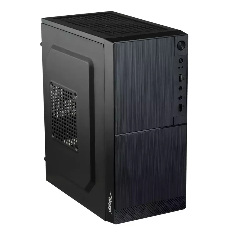 PC-Gehäuse Akyga AK35BK Micro Tower, Micro-ATX/Flex-ATX/Mini-ITX, max. GPU 25 cm, max. CPU-Kühler 14 cm, 2×3,5-Zoll + 2×2,5-Zoll Schächte, USB 2.0×2, schwarz