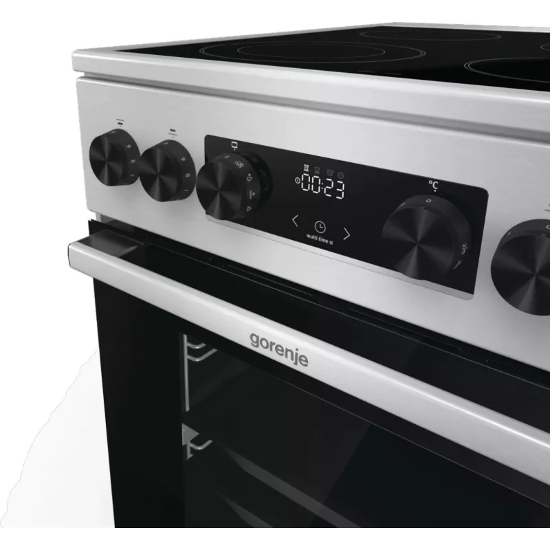 Gorenje GECS5C70XA Herd Freistehender Herd Elektro Glaskeramik-Kochfeld Edelstahl