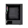 PC-Gehäuse GEMBIRD Fornax 2500 Midi Tower Schwarz — ATX/ITX-Unterstützung, gehärtetes Glas, RGB, 3x120 mm vorne, 2x2,5-Zoll-Einschübe