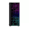 PC-Gehäuse GEMBIRD Fornax 2500 Midi Tower Schwarz — ATX/ITX-Unterstützung, gehärtetes Glas, RGB, 3x120 mm vorne, 2x2,5-Zoll-Einschübe