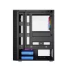 PC-Gehäuse GEMBIRD Fornax 2500 Midi Tower Schwarz — ATX/ITX-Unterstützung, gehärtetes Glas, RGB, 3x120 mm vorne, 2x2,5-Zoll-Einschübe