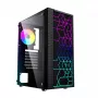 PC-Gehäuse GEMBIRD Fornax 2500 Midi Tower Schwarz — ATX/ITX-Unterstützung, gehärtetes Glas, RGB, 3x120 mm vorne, 2x2,5-Zoll-Einschübe