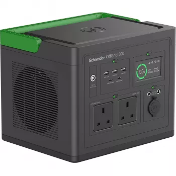 APC SE OffGrid Tragbare Powerstation 500 – Li-Ion-Akku, LCD, 2x UK-Steckdosen, 3x USB-A, 2x USB-C, 3x 12V, kabelloses Ladegerät