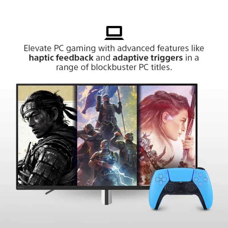 Gamepad Sony DualSense v3 Blau — Bluetooth/USB, USB-C, integrierter Akku, PlayStation 5 kompatibel