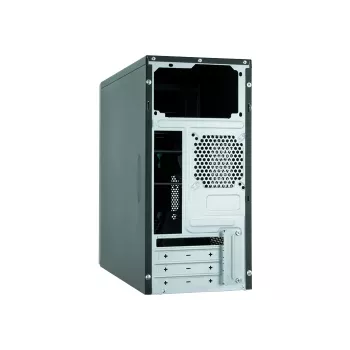 PC-Gehäuse CHIEFTEC ATX Mini-Tower Alu Brossé SECC Schwarz — Micro ATX, 2×3,5‑Zoll‑Schächte, 2×5,25‑Zoll‑Schächte, USB2.0+2×USB3.2 Gen1
