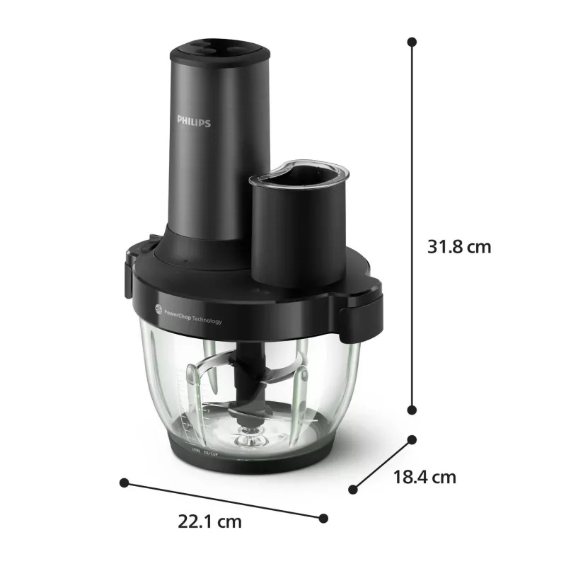 Philips 5000 Serie HR1507/00 elektrischer Zerkleinerer 2 L 650 W Schwarz