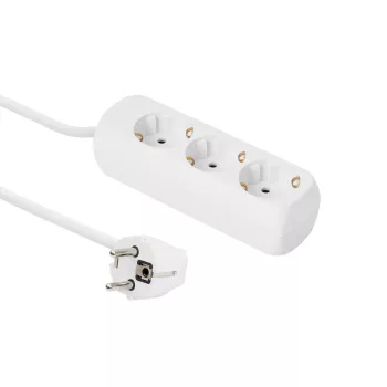 Microconnect GRU0033W Stromverlängerung 3 m 3 AC-Steckdosen Innenbereich Weiß
