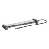 Manhattan USB-C Dock/Hub mit Kartenleser und MST, Anschlüsse (x7): Ethernet, HDMI (x2 4k@60Hz), USB-A (x3) und USB-C, mit Power Delivery (PD) 100 W – erfordert externes USB-C-Ladegerät (nicht im Lieferumfang). USB-betrieben (kein externes Netzteil erforderlich), wenn PD nicht verwendet wird