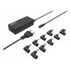 Manhattan Universal Notebook/Laptop EU-Netzteil, 65 W, automatisch mit 9 Steckerspitzen, kompatibel mit den meisten Laptops, ideal als Ersatznetzteil, EU-Netzkabel, kompatibel mit unter anderem: Acer, Asus, Dell, Fujitsu, HP, Lenovo, Samsung, Toshiba und mehr