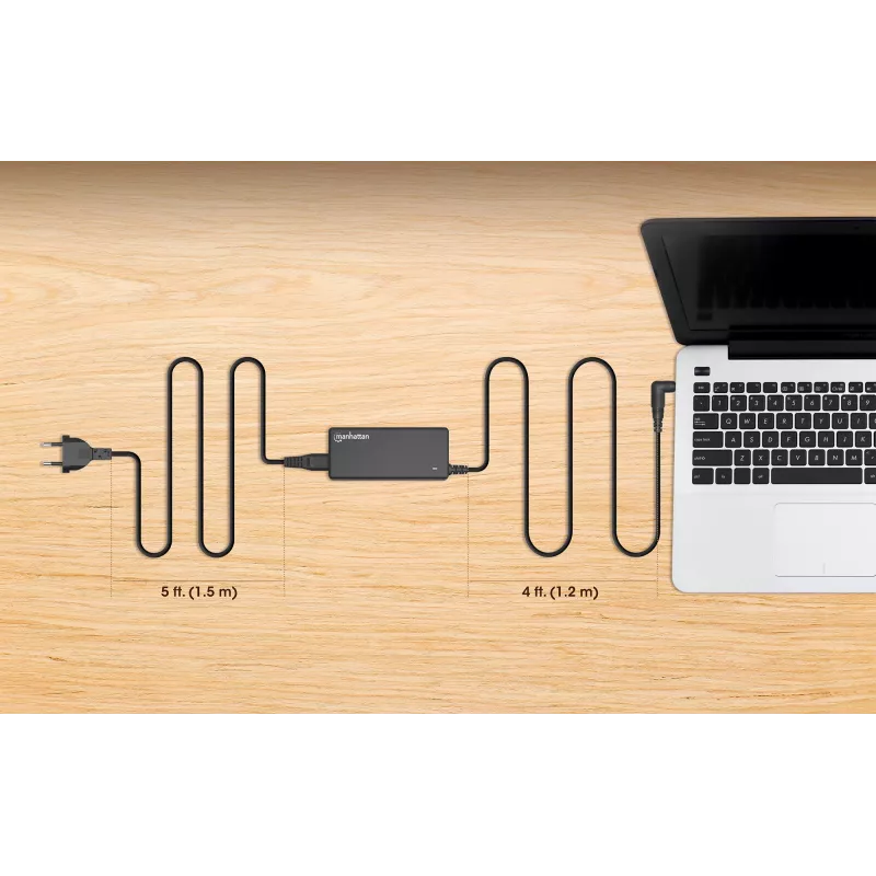 Manhattan Universal Notebook/Laptop EU-Netzteil, 65 W, automatisch mit 9 Steckerspitzen, kompatibel mit den meisten Laptops, ideal als Ersatznetzteil, EU-Netzkabel, kompatibel mit unter anderem: Acer, Asus, Dell, Fujitsu, HP, Lenovo, Samsung, Toshiba und mehr
