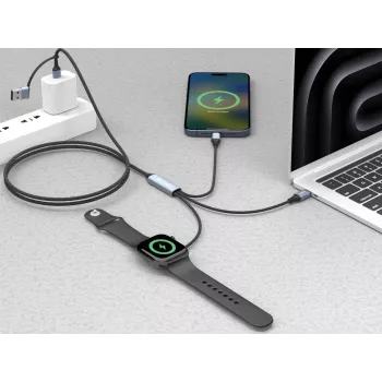 Sandberg 3in1 Travel Charge Kabel 100W, 1,2 m, USB A/USB C, Schwarz