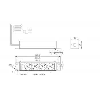 Rack-PDU Lanview LVR-2MSCH-SCH-C13-4 – Lanview Stromverteilereinheit Modell LVR-2MSCH-SCH-C13-4
