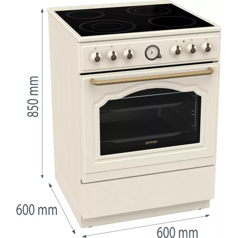 Gorenje GECS6B70CLI Freistehender Herd Glaskeramikkochfeld Beige