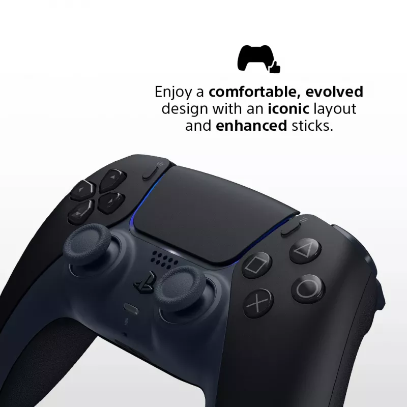 Gamepad Sony DualSense v3 Schwarz — Bluetooth/USB, PS5, integrierter Akku, USB-C, kabelgebunden & kabellos
