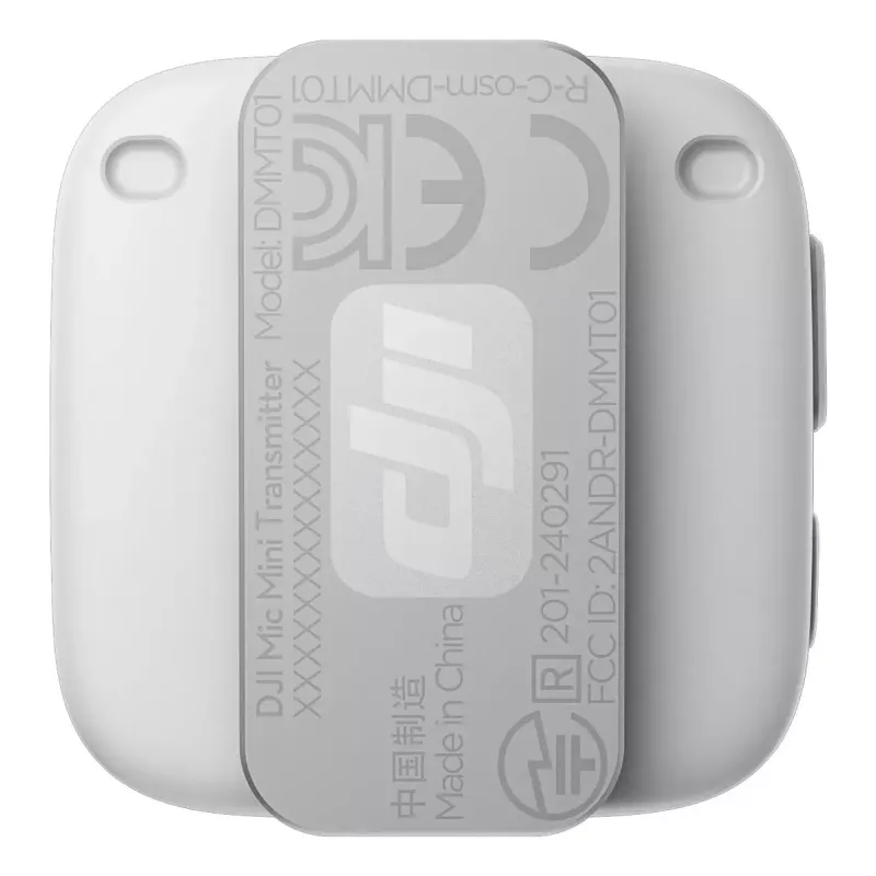Kabelloser Bodypack-Mikrofonsender DJI CP.RN.00000430.01 — 100–20000 Hz, 3,87 V Batterie, bis zu 11,5 h, weiß, 26,1×26,6×16 mm