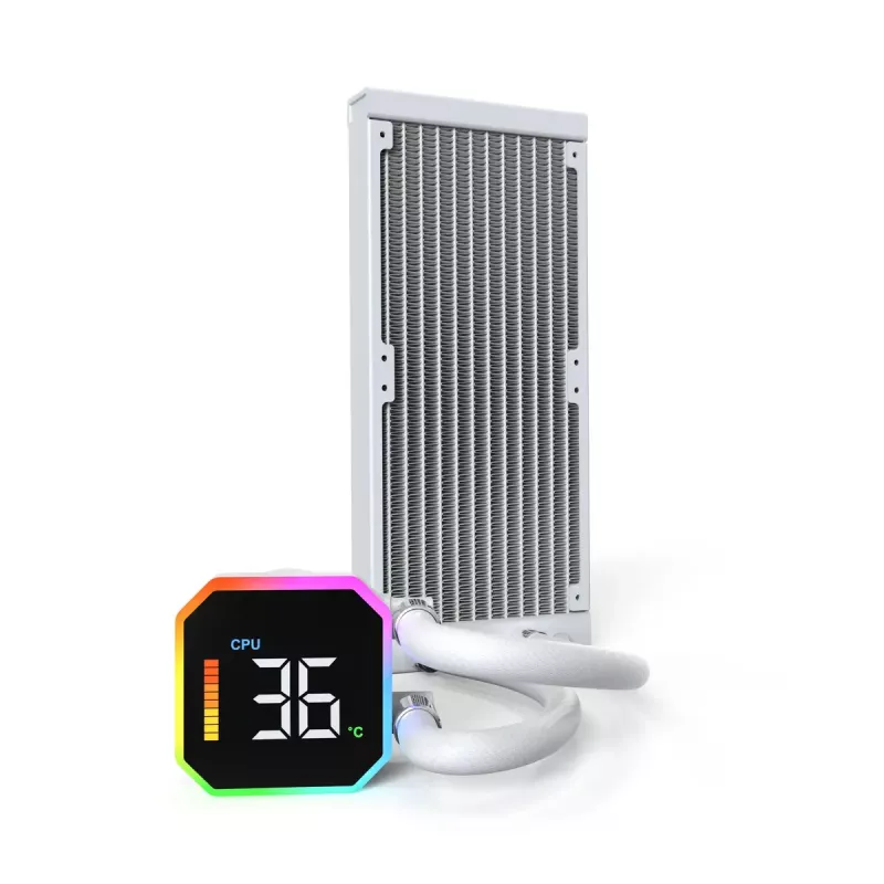 Montech HyperFlow Digital 240 Prozessor All-in-one-Flüssigkeitskühler 12 cm Weiß 1 Stück