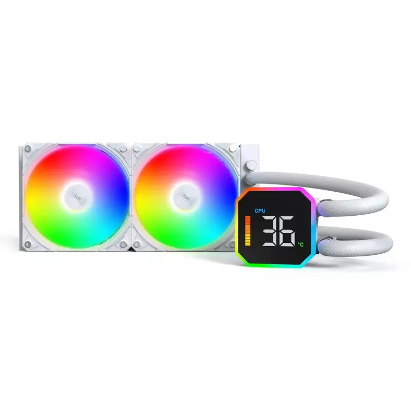 Montech HyperFlow Digital 240 Prozessor All-in-one-Flüssigkeitskühler 12 cm Weiß 1 Stück