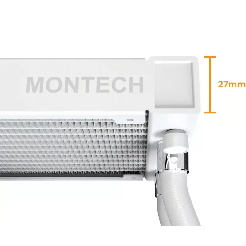 Montech HyperFlow Digital 240 Prozessor All-in-one-Flüssigkeitskühler 12 cm Weiß 1 Stück