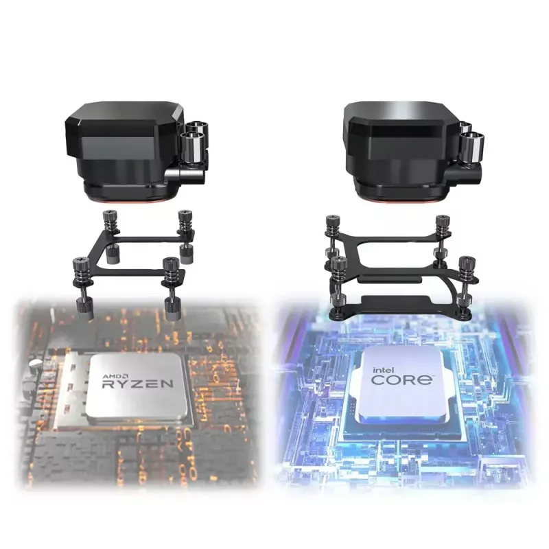 Montech HyperFlow Digital 240 Prozessor All-in-one-Flüssigkeitskühler 12 cm Weiß 1 Stück
