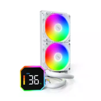 Montech HyperFlow Digital 240 Prozessor All-in-one-Flüssigkeitskühler 12 cm Weiß 1 Stück