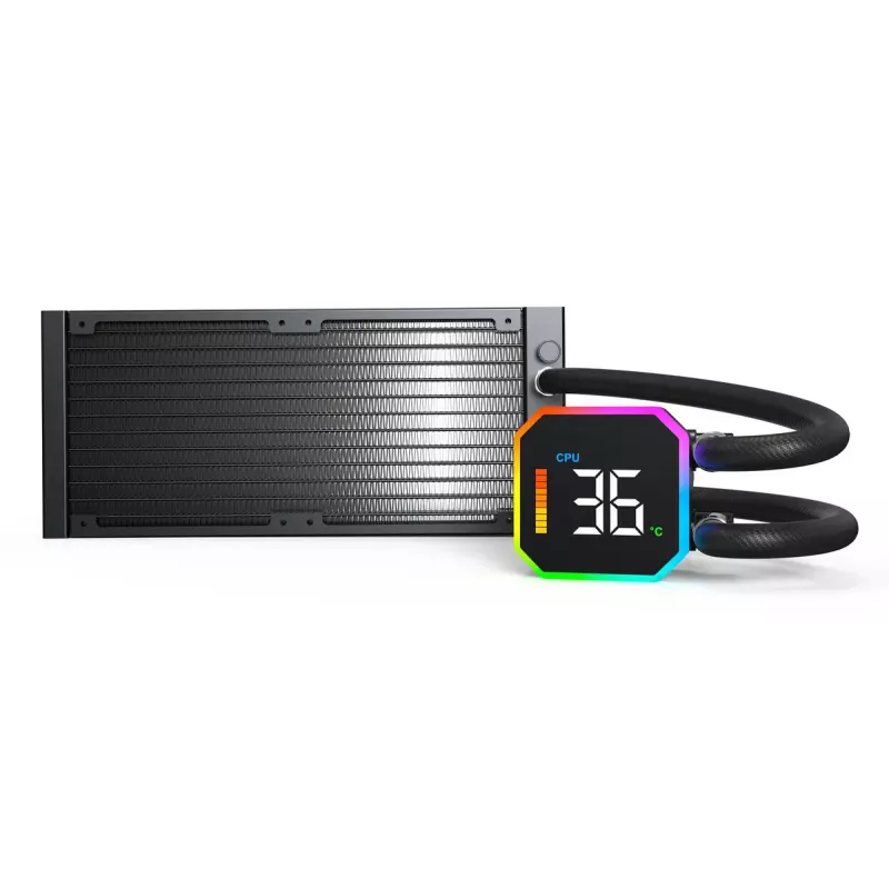 Montech HyperFlow Digital 240 Prozessor All-in-One-Flüssigkeitskühler 12 cm Schwarz 1 Stk.