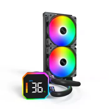 Montech HyperFlow Digital 240 Prozessor All-in-One-Flüssigkeitskühler 12 cm Schwarz 1 Stk.