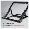 Axagon STND-LAB Aluminium-Laptophalterung Größe 10 Zoll–17,3 Zoll. Achtfach verstellbare Höhe und Winkel. Schwarze Version.