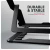 Axagon STND-LAB Aluminium-Laptophalterung Größe 10 Zoll–17,3 Zoll. Achtfach verstellbare Höhe und Winkel. Schwarze Version.