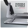 Axagon STND-LAG Aluminiumständer für Laptops von 10 Zoll–17,3 Zoll. Acht einstellbare Höhen- und Neigungswinkel. Graue Ausführung.