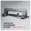 Axagon STND-VG Aluminiumständer für vertikales Einstecken von Laptops 10 Zoll–17,3 Zoll. Einstellbare Schlitzbreite 9,5–25,5 mm. Graue Version.