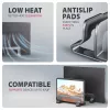 Axagon STND-VG Aluminiumständer für vertikales Einstecken von Laptops 10 Zoll–17,3 Zoll. Einstellbare Schlitzbreite 9,5–25,5 mm. Graue Version.