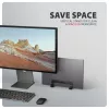 Axagon STND-VB Aluminiumständer für die vertikale Aufnahme von Laptops der Größe 10 Zoll – 17,3 Zoll. Einstellbare Schlitzbreite 9,5–25,5 mm. Schwarze Version.