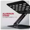 Laptop- & Tablet-Ständer AXAGON STND-LQB für 10 Zoll–17,3 Zoll, Aluminium, schwarz, höhenverstellbar 0–20,5 cm und neigbar 0–180°