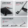 Laptop- & Tablet-Ständer AXAGON STND-LQB für 10 Zoll–17,3 Zoll, Aluminium, schwarz, höhenverstellbar 0–20,5 cm und neigbar 0–180°