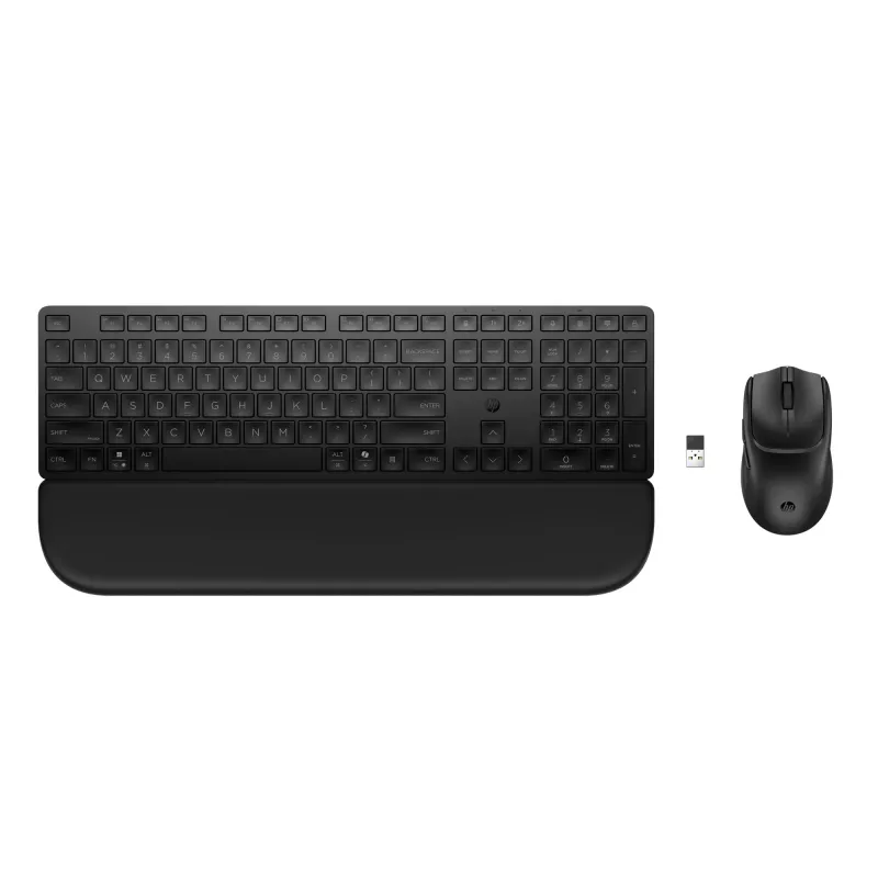 Tastatur- und Maus-Set HP Multi-Device USB/Bluetooth PR585C mit Handballenauflage, schwarz, Maus inklusive