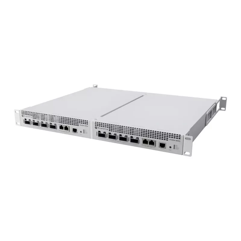 Netzwerk-Switch MikroTik CRS804-4DDQ-HRM — 10G Ethernet RJ-45 2 Ports, Konsole RJ-45, grau