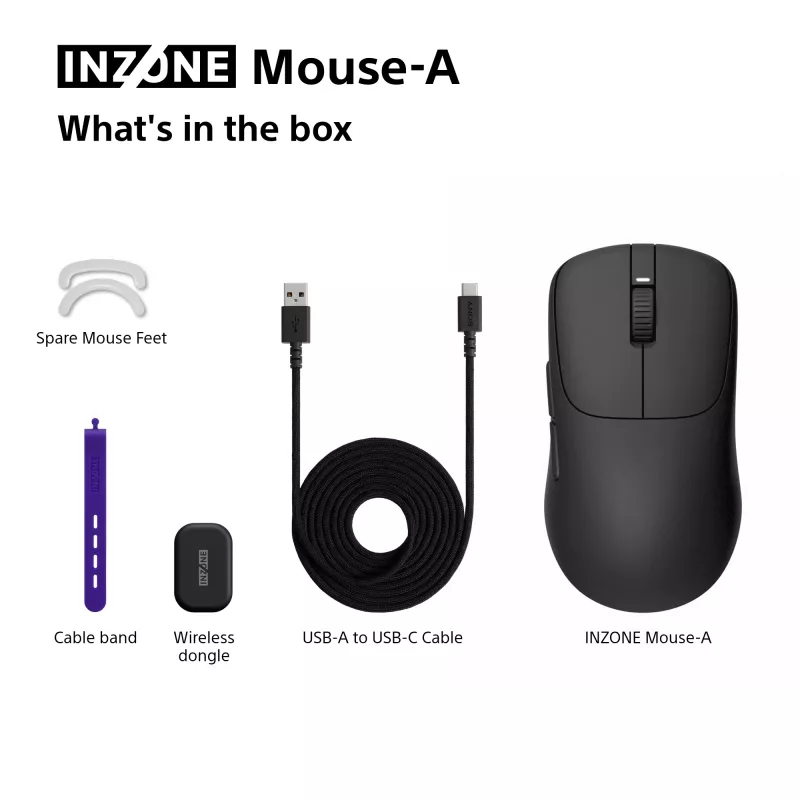 Kabellose Gaming-Maus Sony INZONE Rechtshändig RF Optisch 30000 DPI, 70G Beschleunigung, Rad-Scrollen