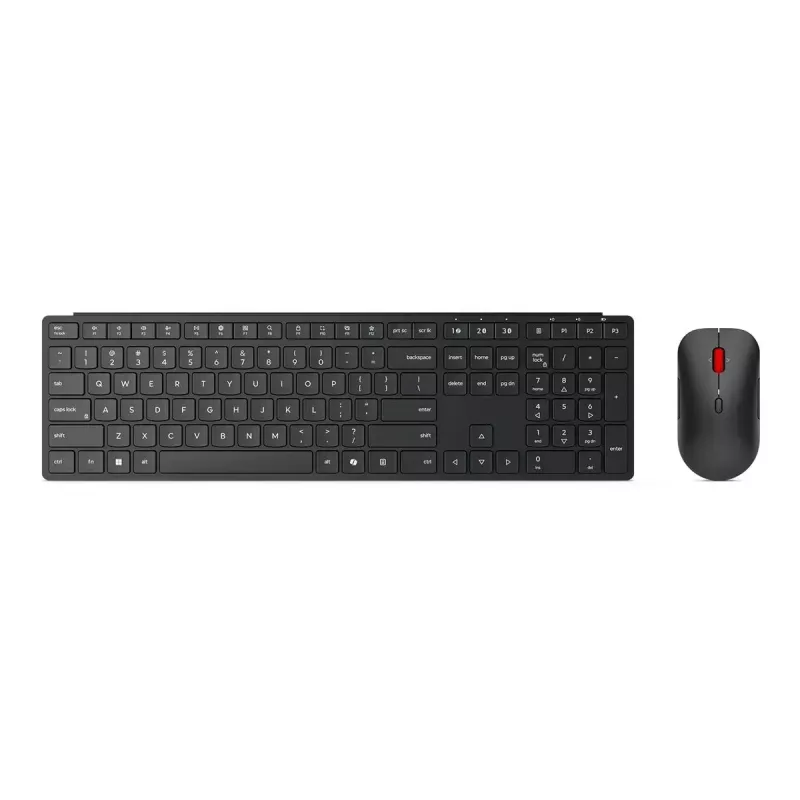 Lenovo Multi-Mode Pro Combo Tastatur und Maus 6000-Litauisch | Tastatur-Maus-Set | Kabellos | Maus inklusive | Litauisch | Bluetooth | Eclipse Schwarz