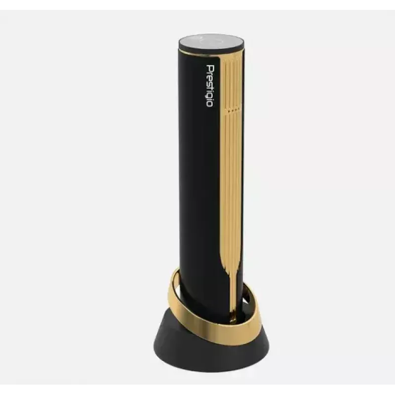 Elektrischer Weinöffner Prestigio PWO104GD, Schwarz/Gold, Höhe 228 mm, Gewicht 350 g