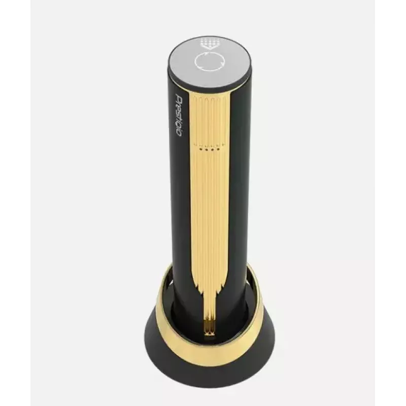 Elektrischer Weinöffner Prestigio PWO104GD, Schwarz/Gold, Höhe 228 mm, Gewicht 350 g