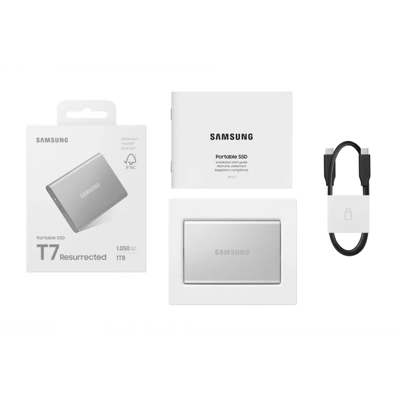 Samsung MU-PD1T0G/WW externe Solid-State-Drive 1 TB USB Type-C 3.2 Gen 2 (3.1 Gen 2) Silber
