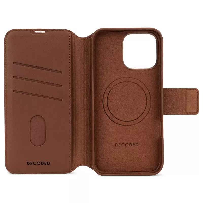 Wallet Case Decoded iPhone 16 Pro Max Braun 3 Kartenfächer