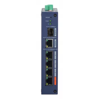 Managed Hardened Switch DAHUA CHS4106-4ET-60 — 6‑Port, 4x PoE 10/100, L2, 4,8 Gbit/s, 8000 MAC