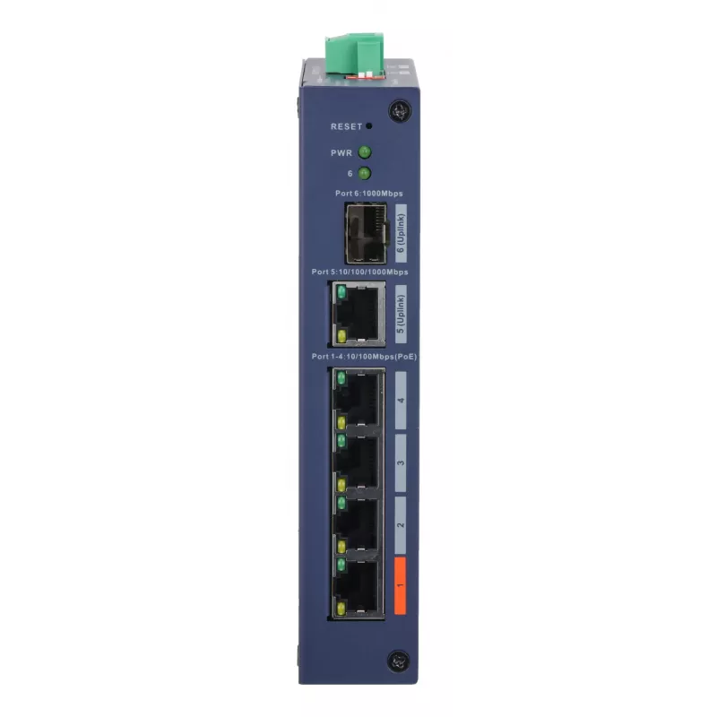 Managed Hardened Switch DAHUA CHS4106-4ET-60 — 6‑Port, 4x PoE 10/100, L2, 4,8 Gbit/s, 8000 MAC