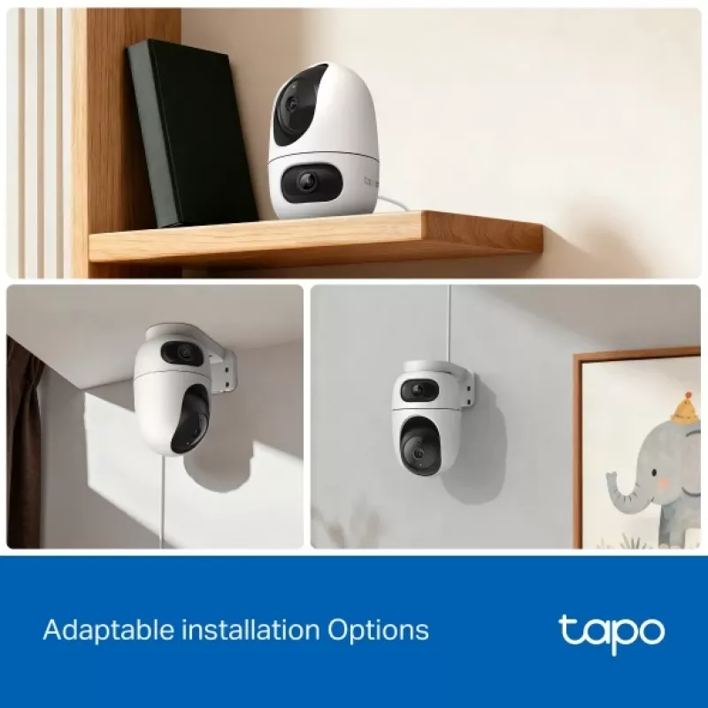 IP-Überwachungskamera TP-Link Tapo C245D 2304×1296, 3,1 mm Objektiv, 104,3° hor., Decken-/Wandmontage, kabellos, innen, weiß