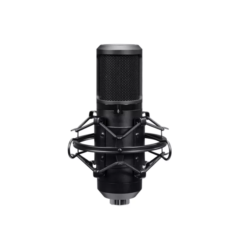 Podcast-Mikrofon TRUST GXT 270 Emita II+ — Kondensator-USB, kabelgebunden, Metallgehäuse, schwarz, 2,5 m Kabel