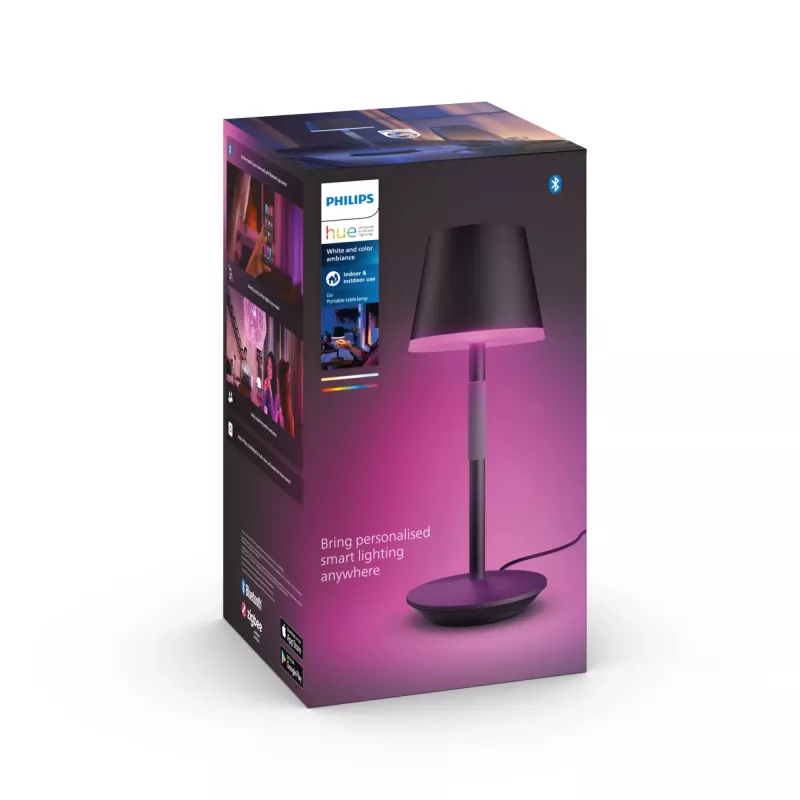 Intelligente Tischlampe Philips Hue Go tragbare Lampe Bluetooth Zigbee Schwarz